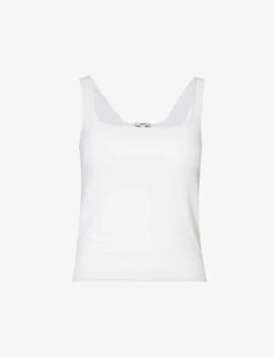 Vince Square-neck Sleeveless Stretch-cotton Top