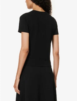 Vince Round-neck Short-sleeves Woven T-shirt -Ted Baker Store R04154652 BLACK ALT03