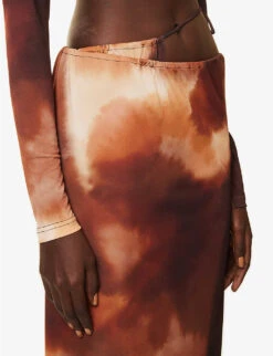 Himani Abstract-print Stretch-woven Midi Skirt -Ted Baker Store R04155197 GRAPHICOMBRE ALT04