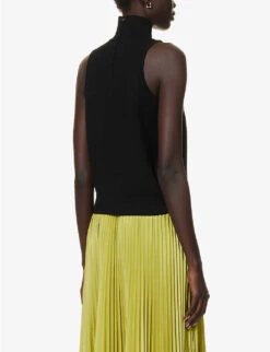 Max Mara Nero High-neck Relaxed-fit Woven-blend Top 10 Max Mara Nero High-neck Relaxed-fit Woven-blend Top -Ted Baker Store R04156233 BLACK ALT03