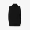 Max Mara Nero High-neck Relaxed-fit Woven-blend Top
