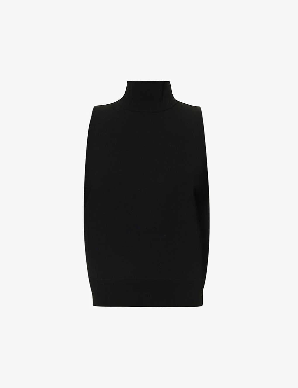 Max Mara Nero High-neck Relaxed-fit Woven-blend Top 3 Max Mara Nero High-neck Relaxed-fit Woven-blend Top