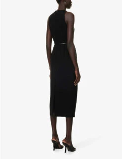 Max Mara Luna Slim-fit Woven-blend Midi Dress 10 Max Mara Luna Slim-fit Woven-blend Midi Dress -Ted Baker Store R04156240 BLACK ALT03