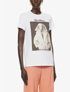 Max Mara Valido Graphic-print Cotton-jersey T-shirt -Ted Baker Store R04156243 WHITE ALT02