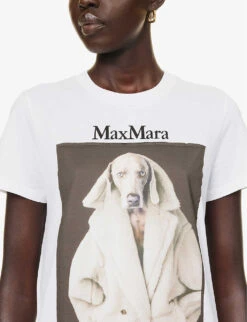 Max Mara Valido Graphic-print Cotton-jersey T-shirt -Ted Baker Store R04156243 WHITE ALT04