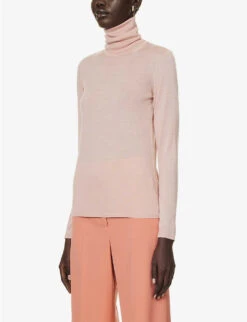 Max Mara Palos Turtleneck Wool Jumper -Ted Baker Store R04156251 PINK ALT02