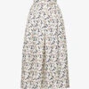 Max Mara Rotondo Graphic-print Silk Midi Skirt -Ted Baker Store R04156253 WHITEBLACK M