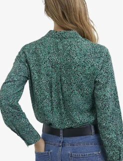 Ikks Leopard-print Woven Shirt -Ted Baker Store R04156276 LIGHTGREEN ALT03