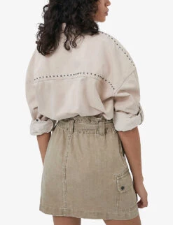 Ikks Oversized Studded Denim Shirt -Ted Baker Store R04156277 DARKBEIGE ALT03