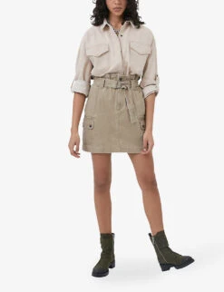 Ikks Cargo-pocket Cotton Mini Skirt -Ted Baker Store R04156288 EMERALD ALT01