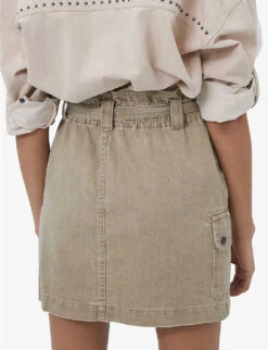 Ikks Cargo-pocket Cotton Mini Skirt -Ted Baker Store R04156288 EMERALD ALT03