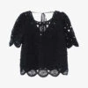 Ikks Crochet-pattern Cotton Top -Ted Baker Store R04156316 BLACK M