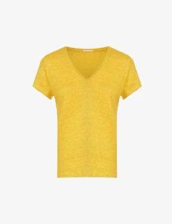 Ikks V-neck Relaxed-fit Linen T-shirt