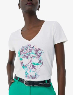 Ikks Floral-print Cotton And Linen-blend T-shirt -Ted Baker Store R04156326 ECRU ALT02