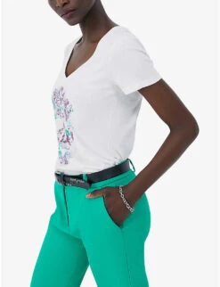 Ikks Floral-print Cotton And Linen-blend T-shirt -Ted Baker Store R04156326 ECRU ALT04