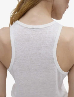 Ikks Sleeveless Round-neck Linen T-shirt -Ted Baker Store R04156330 ECRU ALT03