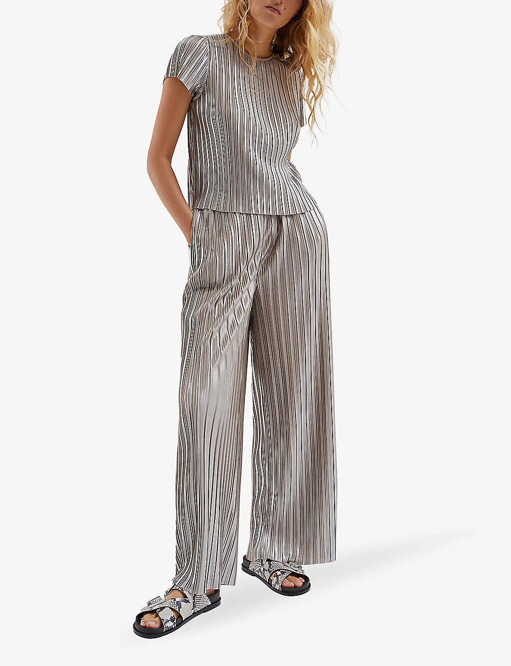 Ikks Pleated Metallic-effect Woven Top 4 Ikks Pleated Metallic-effect Woven Top - Image 2