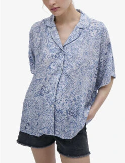 Ikks Paisley-patterned Relaxed-fit Woven Shirt -Ted Baker Store R04156336 BLUEGREY ALT02