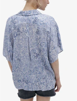 Ikks Paisley-patterned Relaxed-fit Woven Shirt -Ted Baker Store R04156336 BLUEGREY ALT03