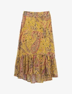 Ikks Paisley-print Stretch-woven Maxi Skirt