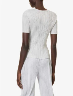 Basics Regular-fit Pleated Woven Top -Ted Baker Store R04156412 LIGHTGREY ALT03