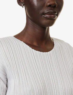 Basics Regular-fit Pleated Woven Top -Ted Baker Store R04156412 LIGHTGREY ALT04