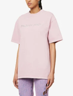 Filthy Rich Crystal-embellished Cotton T-shirt -Ted Baker Store R04156847 ROSE ALT02