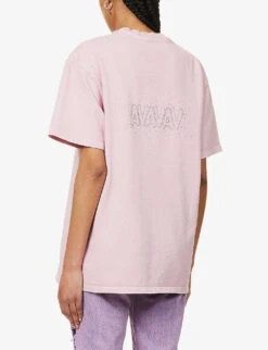 Filthy Rich Crystal-embellished Cotton T-shirt -Ted Baker Store R04156847 ROSE ALT03