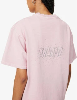 Filthy Rich Crystal-embellished Cotton T-shirt -Ted Baker Store R04156847 ROSE ALT05