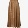 Relaxed-fit Flared-hem Linen Midi Skirt -Ted Baker Store R04157397 OLIVE M