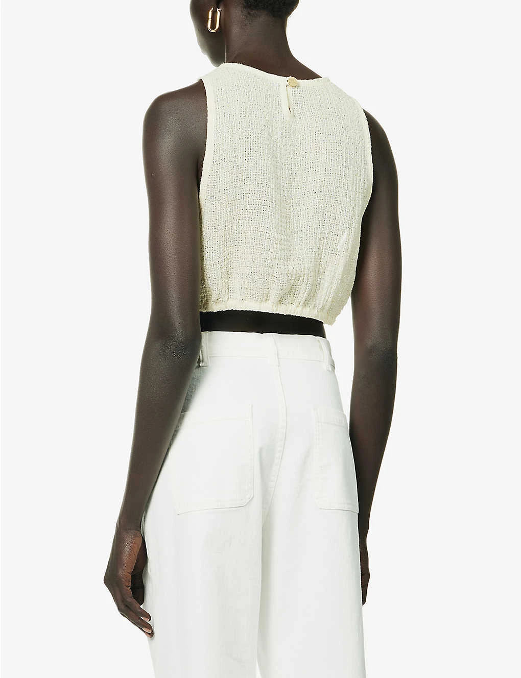 Cut-out Twist-pattern Linen Top 6 Cut-out Twist-pattern Linen Top - Image 4