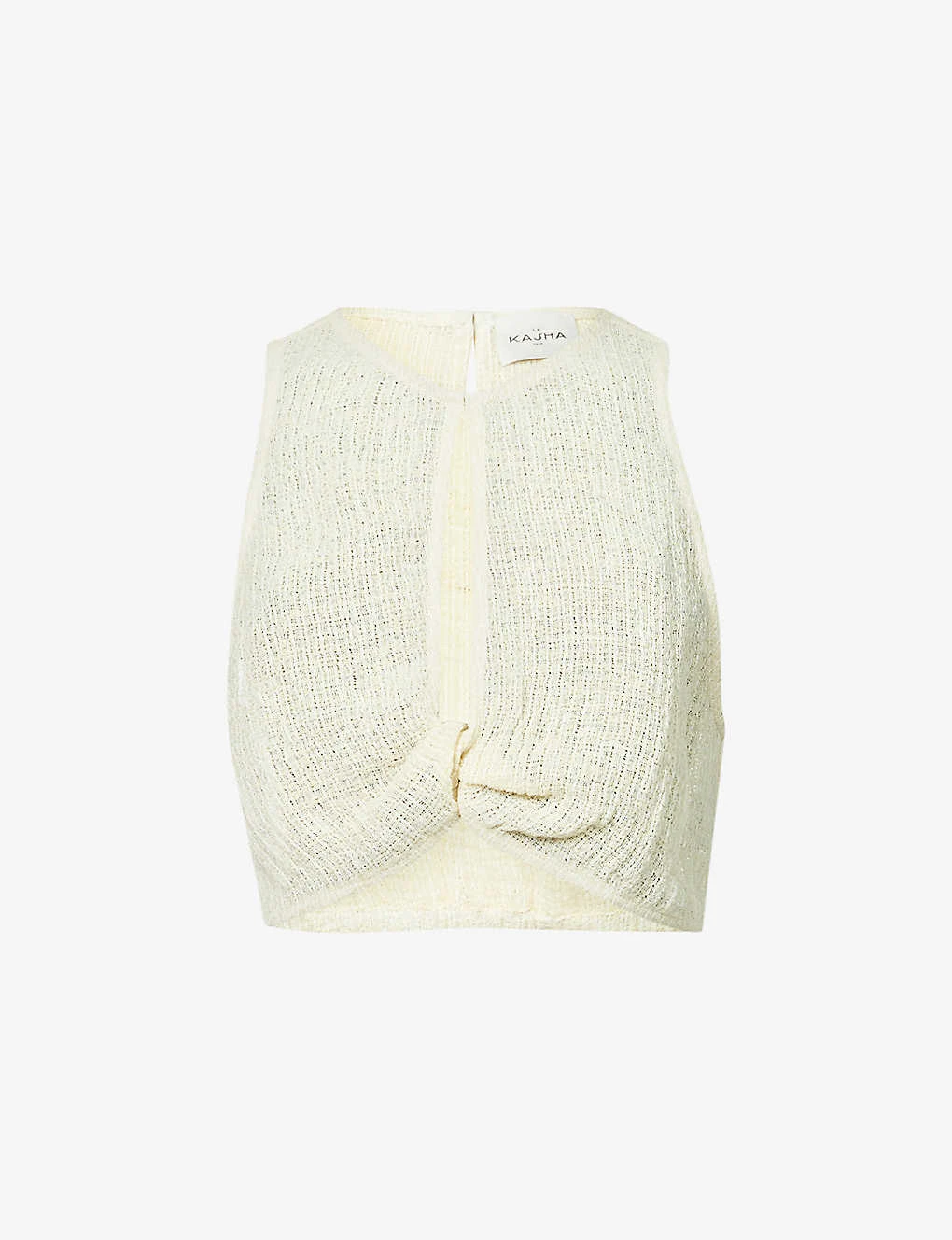 Cut-out Twist-pattern Linen Top 3 Cut-out Twist-pattern Linen Top