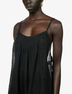 Scoop-neck Relaxed-fit Linen Maxi Dress -Ted Baker Store R04157407 BLACK ALT04