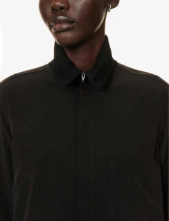 High-neck Split-hem Woven Shirt 12 High-neck Split-hem Woven Shirt -Ted Baker Store R04158032 BLACK ALT04