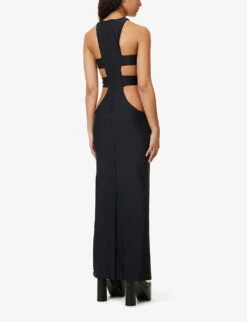 Power Cut-out Sleeveless Slim-fit Stretch-woven Maxi Dress -Ted Baker Store R04158074 BLACK ALT03