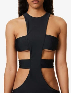 Power Cut-out Sleeveless Slim-fit Stretch-woven Maxi Dress -Ted Baker Store R04158074 BLACK ALT04