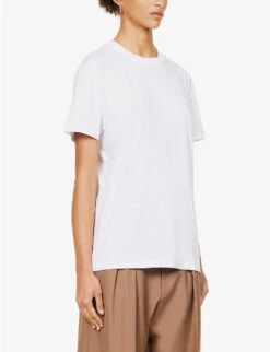 Regular-fit Round-neck Cotton T-shirt -Ted Baker Store R04158202 WHITE ALT02