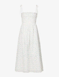 RAILS Faith Floral-embroidered Cotton Midi Dress