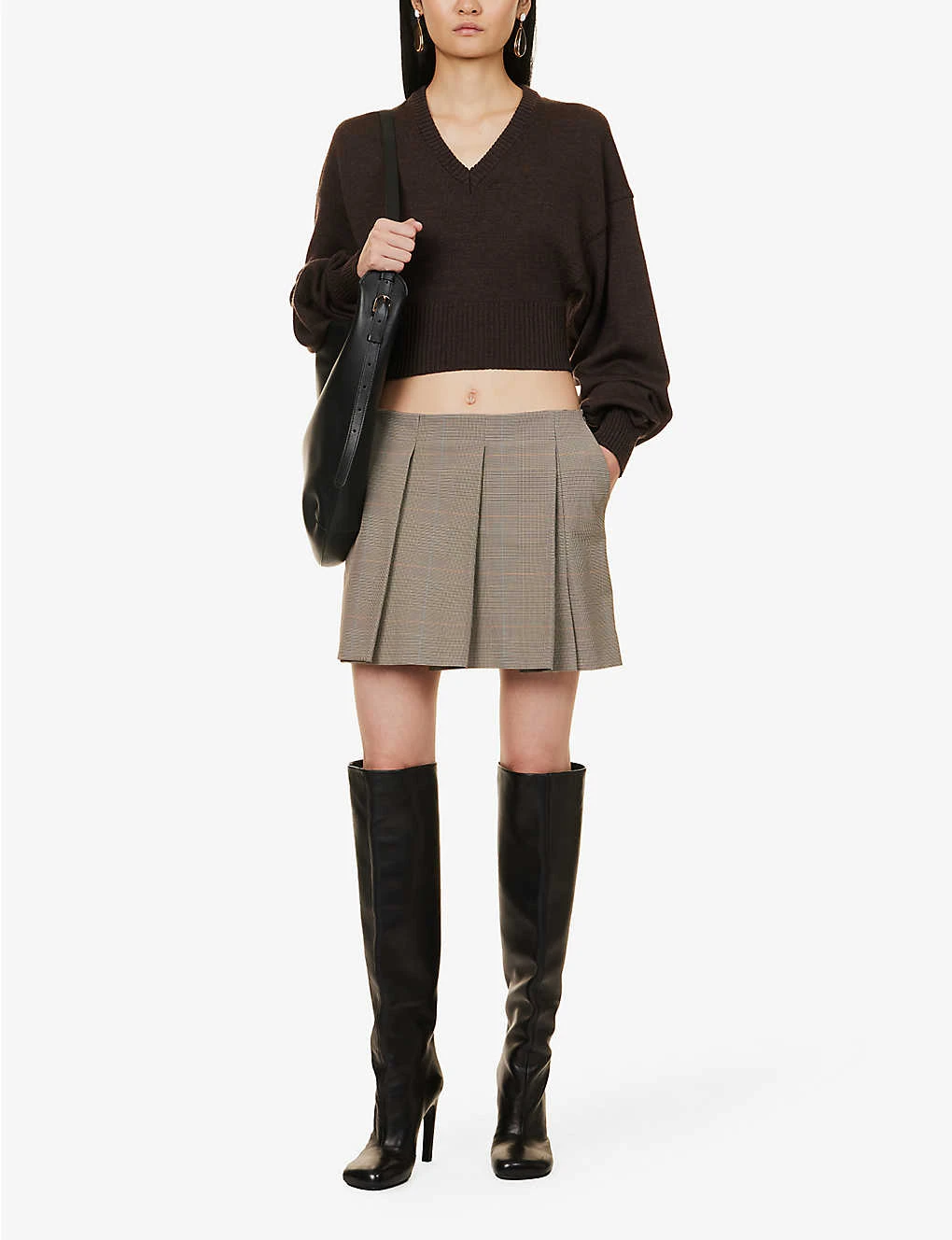 Sportmax Plaid-patterned Pleated Regular-fit Stretch-woven Mini Skirt 4 Sportmax Plaid-patterned Pleated Regular-fit Stretch-woven Mini Skirt - Image 2