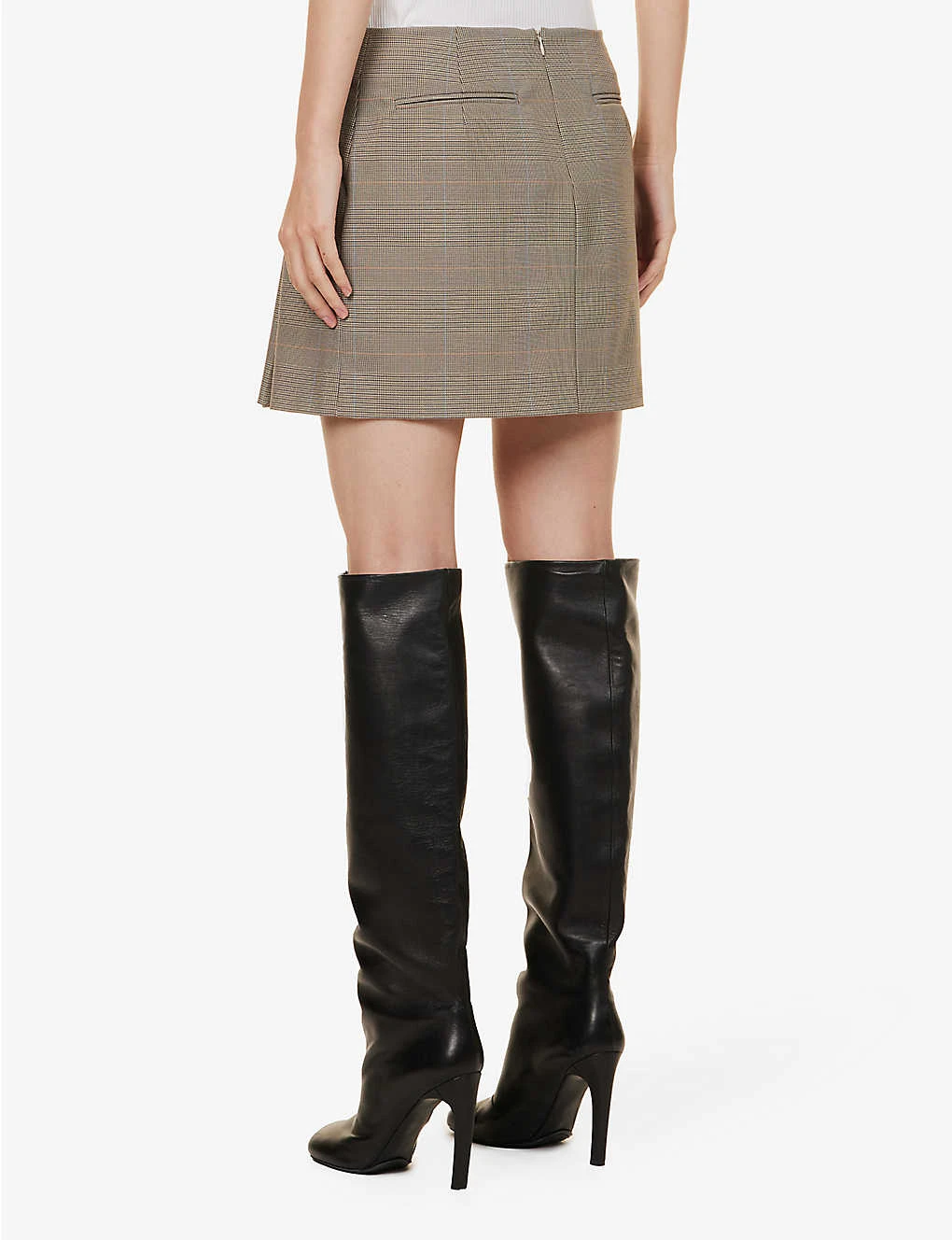 Sportmax Plaid-patterned Pleated Regular-fit Stretch-woven Mini Skirt 6 Sportmax Plaid-patterned Pleated Regular-fit Stretch-woven Mini Skirt - Image 4