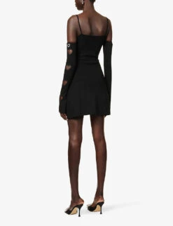 Devon Heart-embellished Knitted Mini Dress -Ted Baker Store R04158906 BLACK ALT03