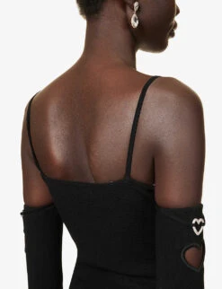 Devon Heart-embellished Knitted Mini Dress -Ted Baker Store R04158906 BLACK ALT05