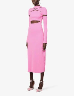 Camille Heart-embellished Knitted Midi Dress 9 Camille Heart-embellished Knitted Midi Dress -Ted Baker Store R04158907 PINK ALT02