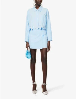 Heart Crystal-embellished Cotton Mini Skirt -Ted Baker Store R04158915 BLUE ALT01