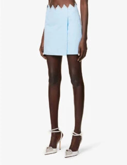 Heart Crystal-embellished Cotton Mini Skirt -Ted Baker Store R04158915 BLUE ALT02