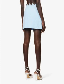 Heart Crystal-embellished Cotton Mini Skirt -Ted Baker Store R04158915 BLUE ALT03