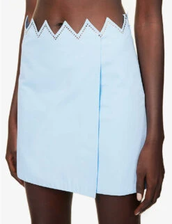Heart Crystal-embellished Cotton Mini Skirt -Ted Baker Store R04158915 BLUE ALT04
