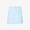 Heart Crystal-embellished Cotton Mini Skirt 1 Heart Crystal-embellished Cotton Mini Skirt -Ted Baker Store R04158915 BLUE M