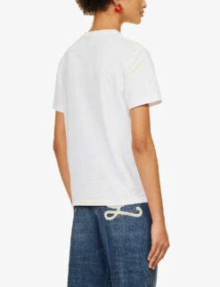 Loewe Anagram Graphic-print Regular-fit Cotton-jersey T-shirt -Ted Baker Store R04159264 WHITEYELLOW ALT03