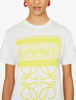 Loewe Anagram Graphic-print Regular-fit Cotton-jersey T-shirt -Ted Baker Store R04159264 WHITEYELLOW ALT04